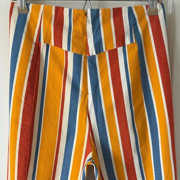 Free People Real Deal Colorful Hippie Retro Stretch Striped Flare Pants-M - Picture 7 of 15